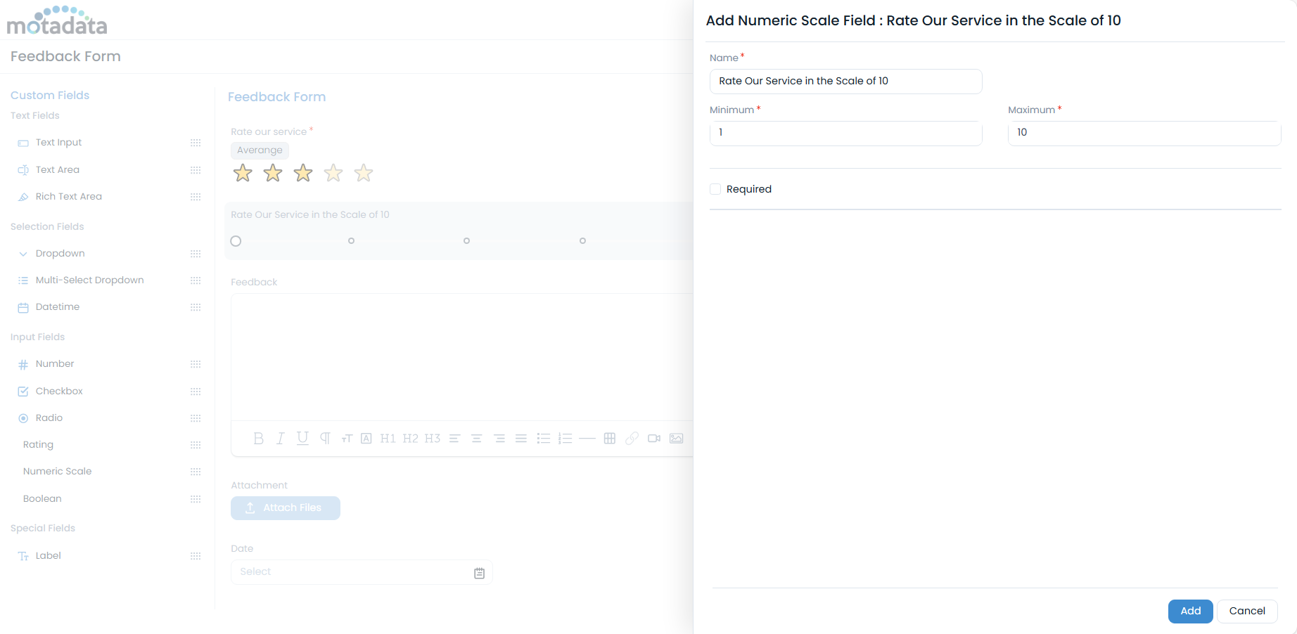 Adding Custom Field in the Feedback Form