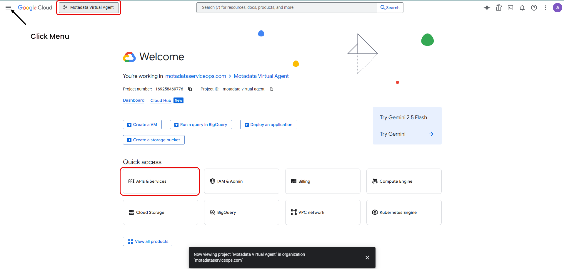 Enabled APIs and Services