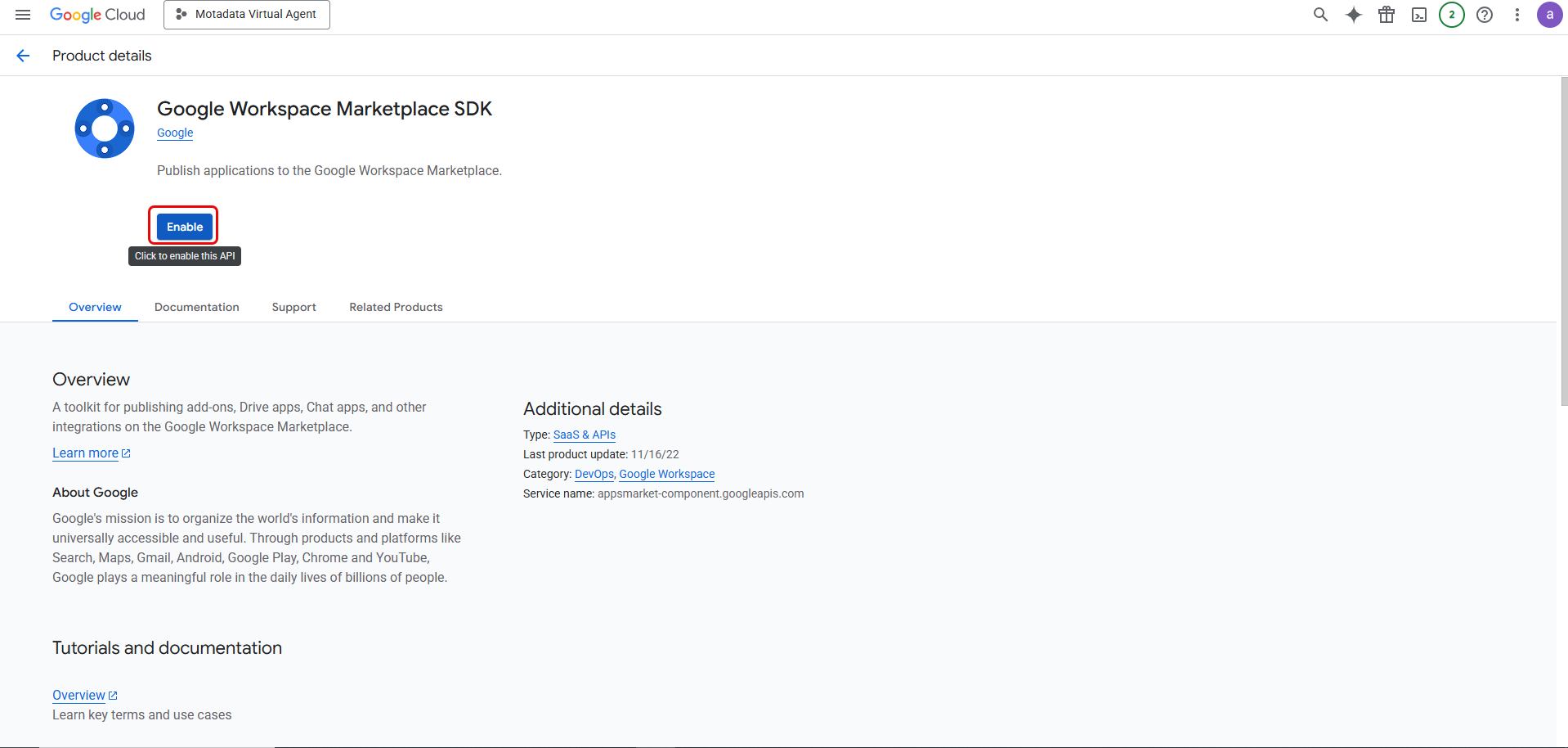 Google Workspace Marketplace SDK