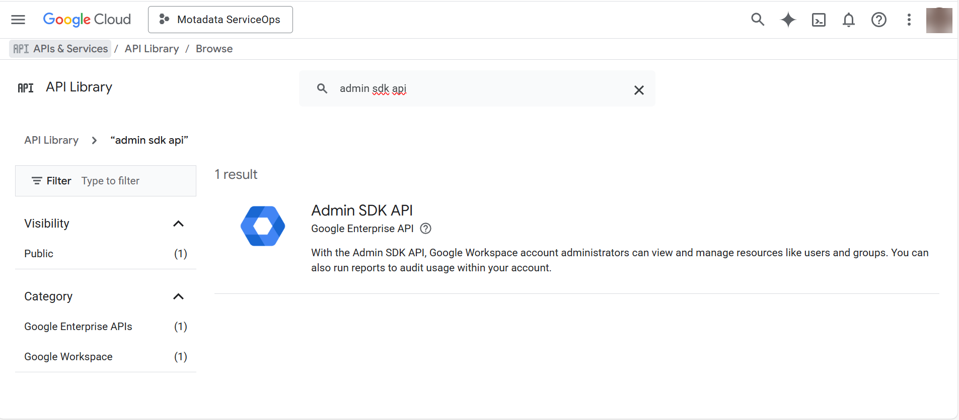 Navigate to API Library