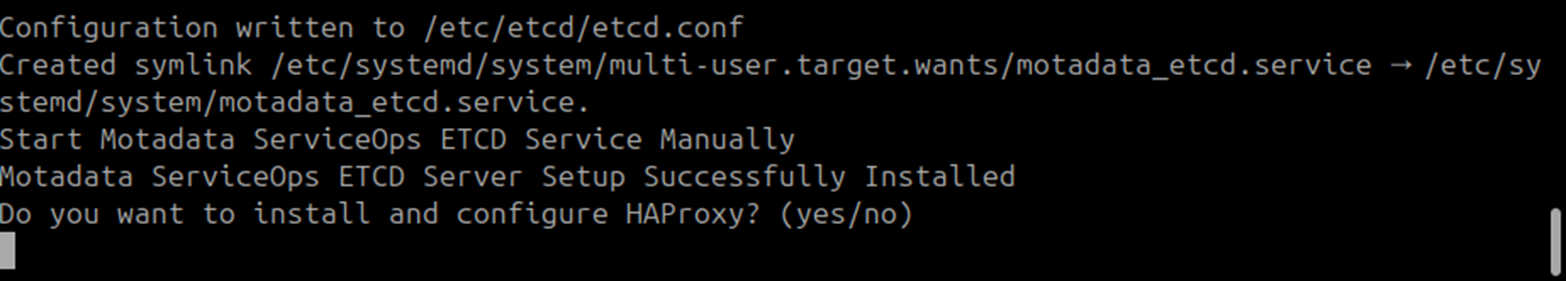 Terminal showing blank entries at additional ETCD node IP prompts