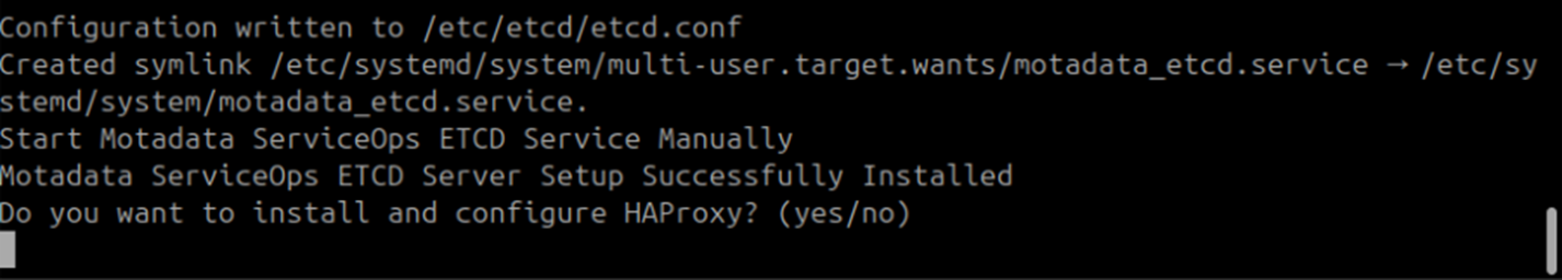 Terminal showing yes entered at the HAProxy install and configure prompt on the DC Observer