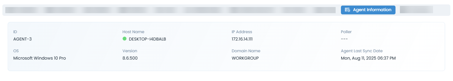 Agent Information Tab