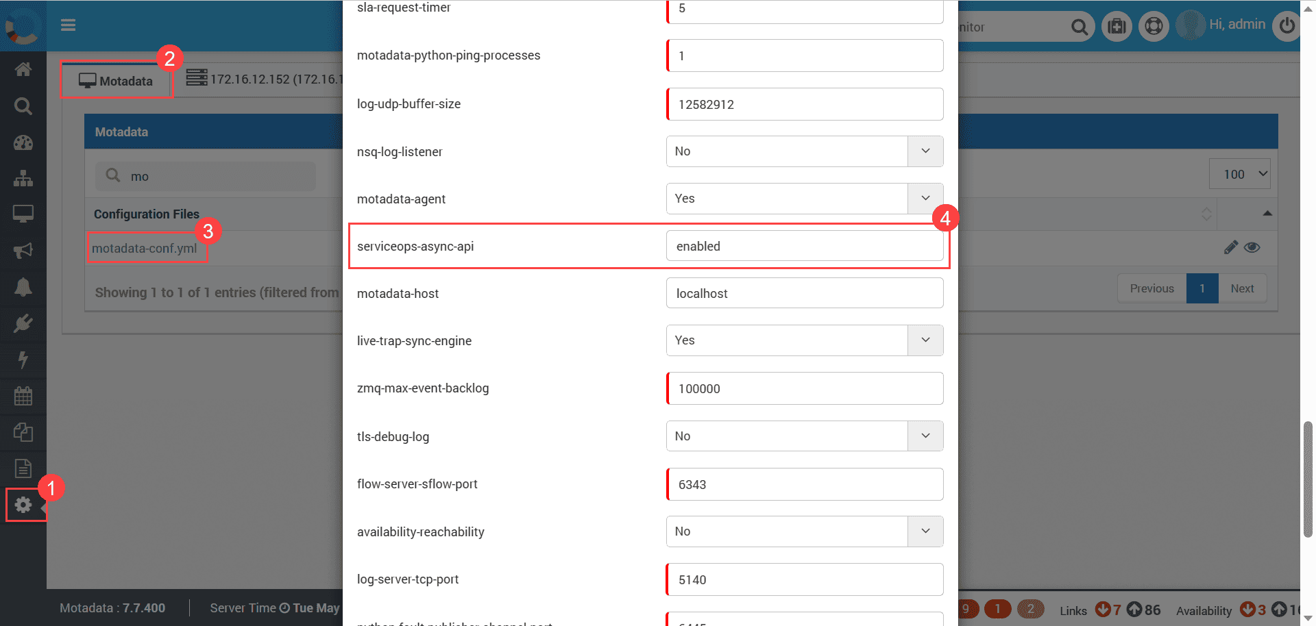 Enable Motadata async API