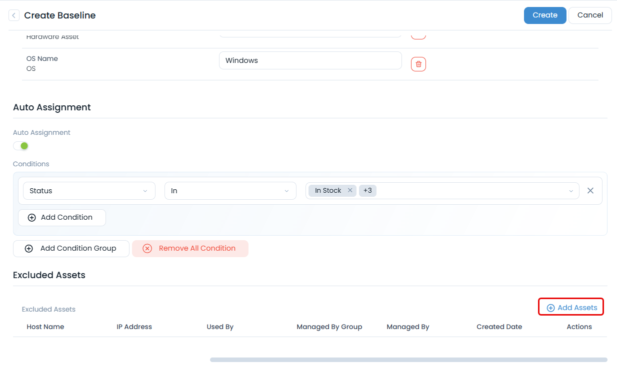 Add Assets to Exclude