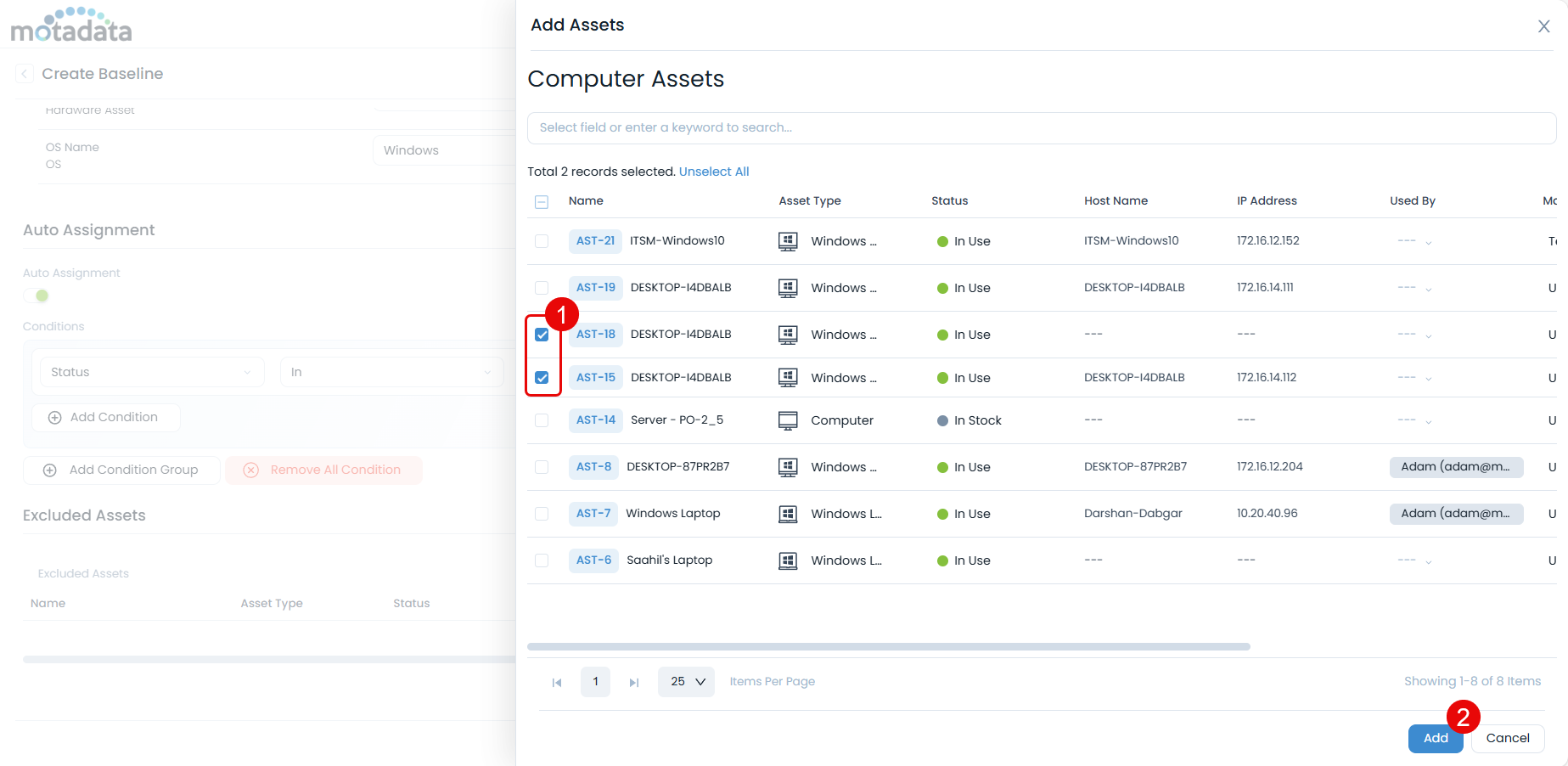 Add Assets to Exclude