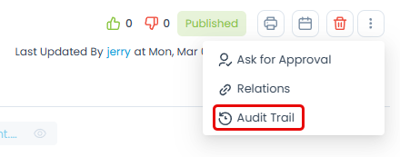 Audit Trail option