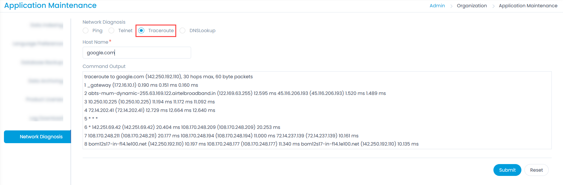 traceroute