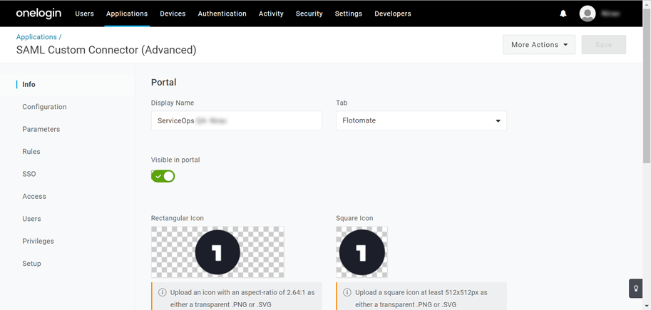 Application Details page