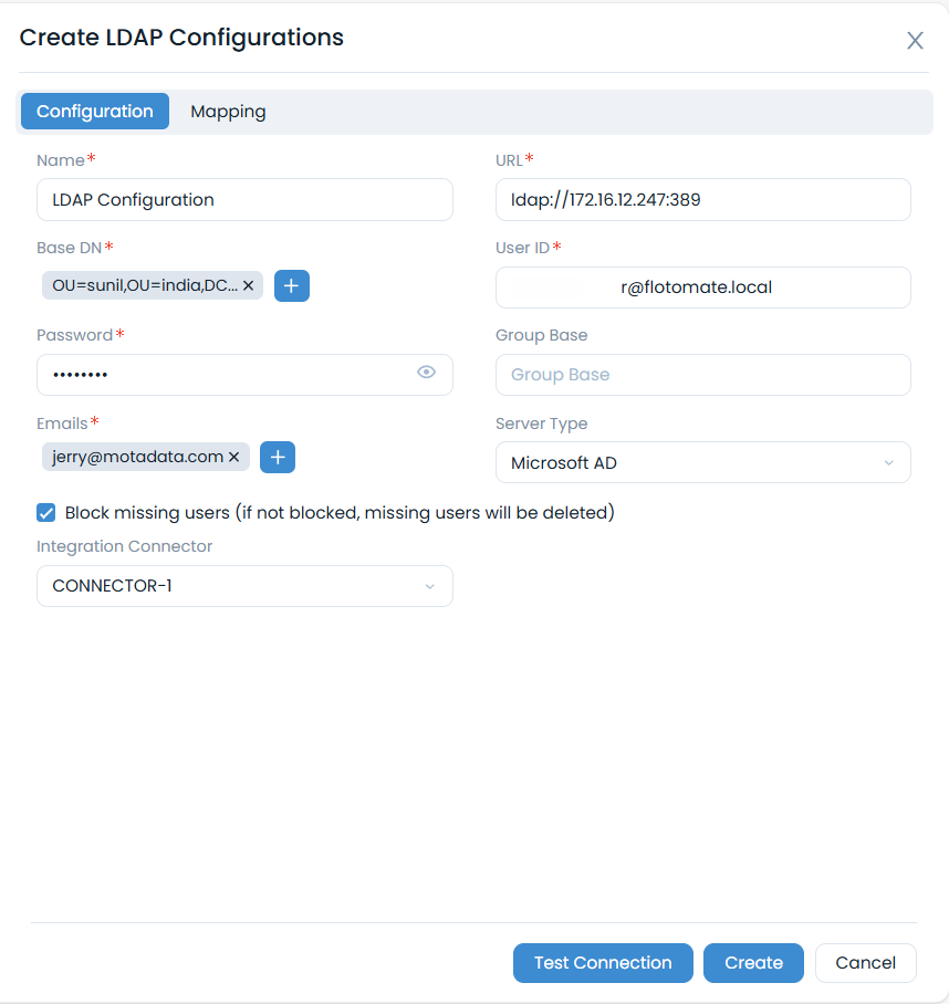 Create LDAP Configurations