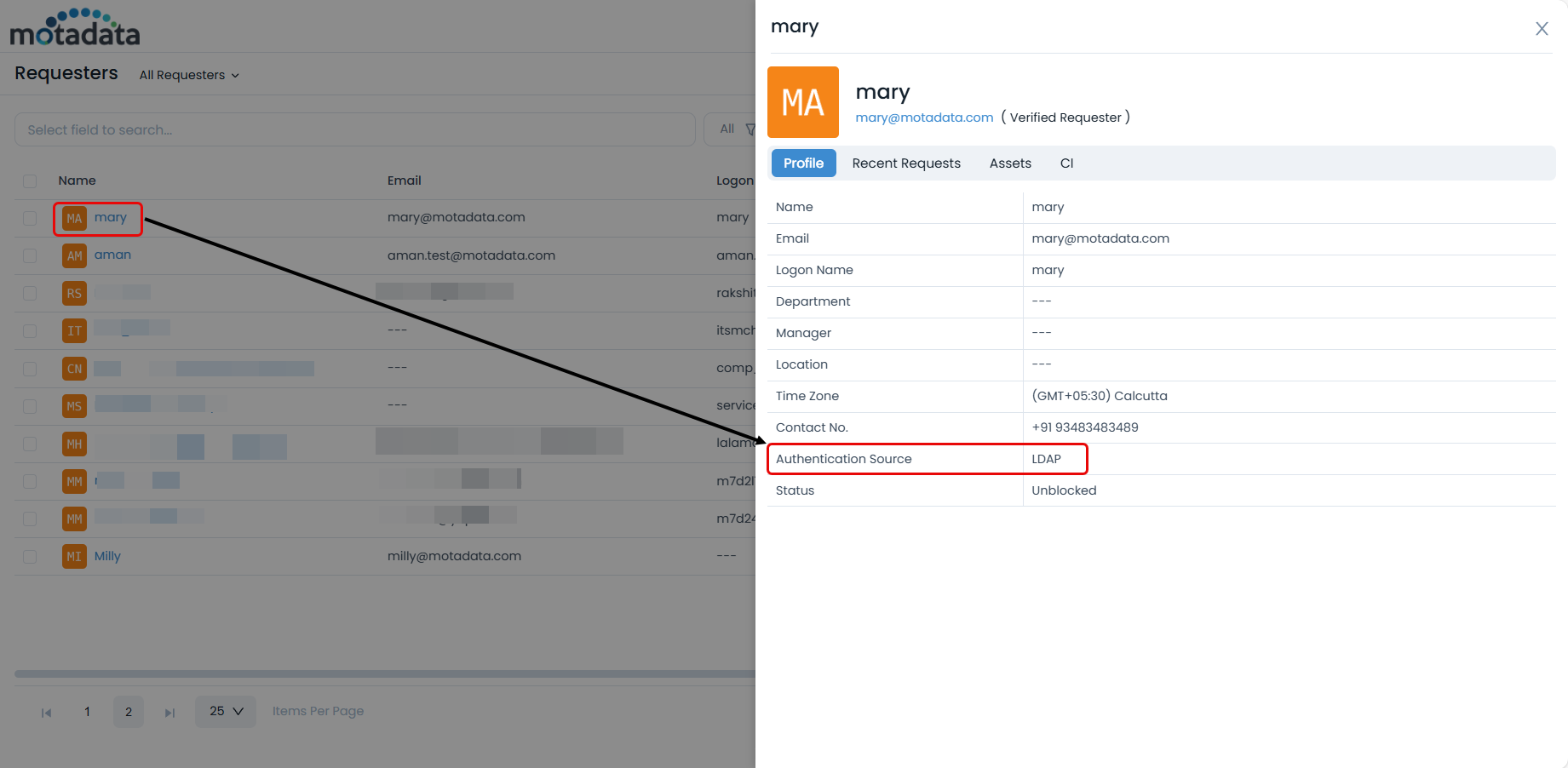 User Imported from LDAP Server