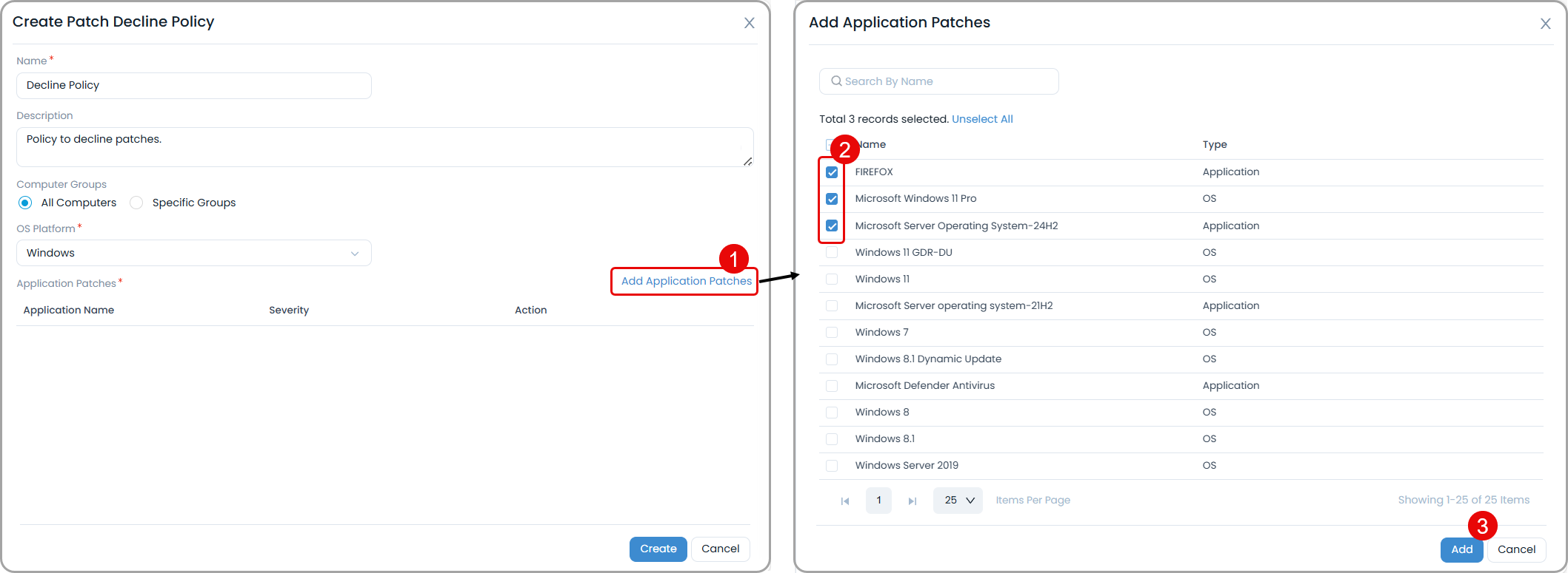 Create Patch Decline Policy