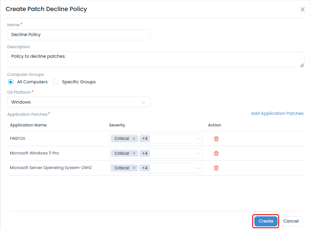 Add Application Patches