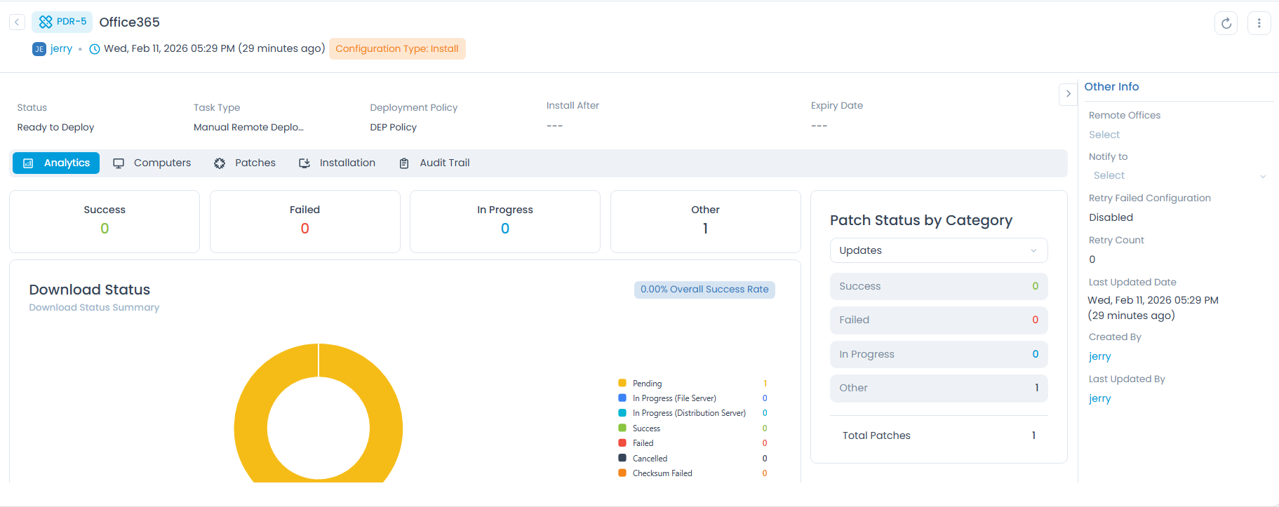 Patch Deployment Details Page
