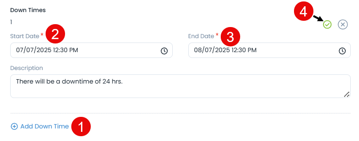 Schedule - Down Time