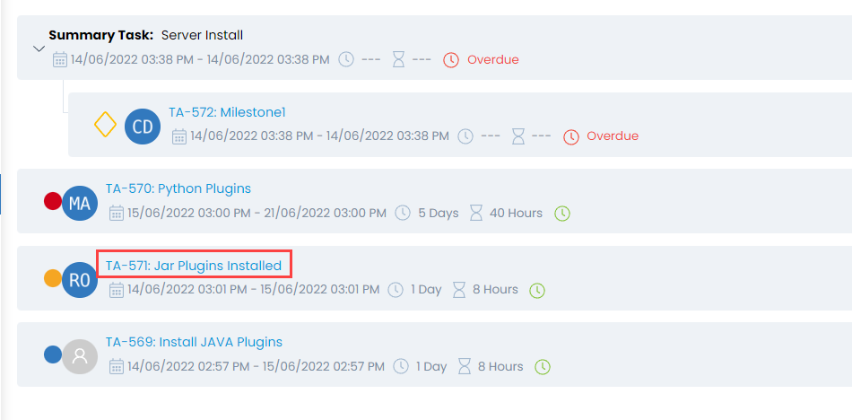 Click on the Task Name