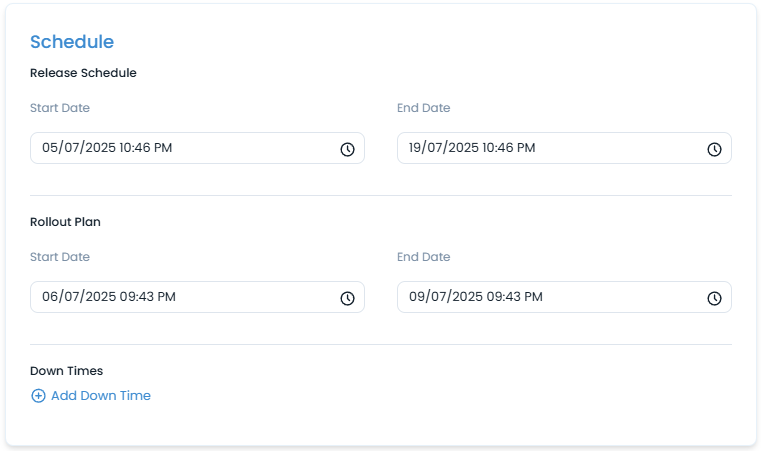 Scheduling the Release