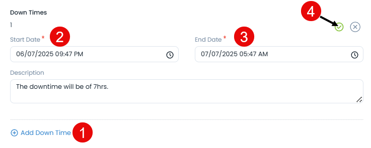 Schedule - Down Time
