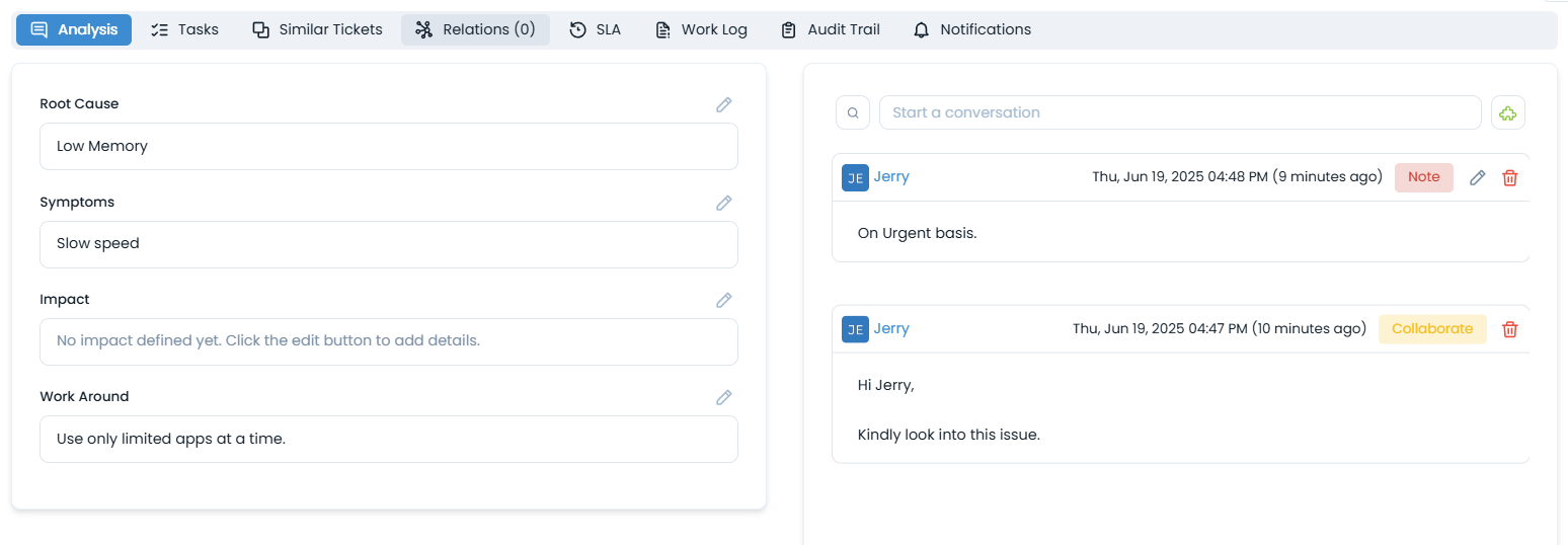 Additional Actions for Problem