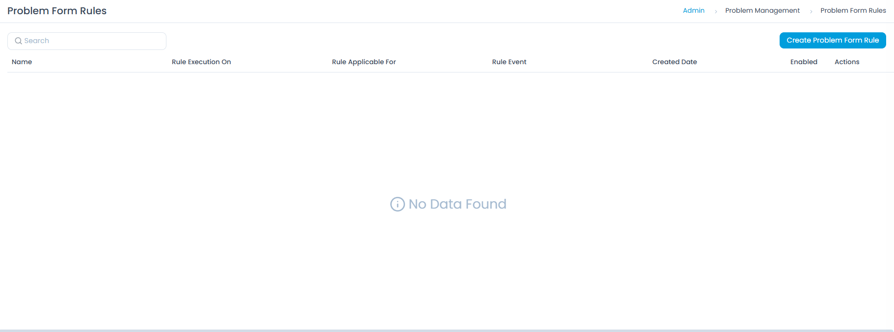 Problem Form Rules List