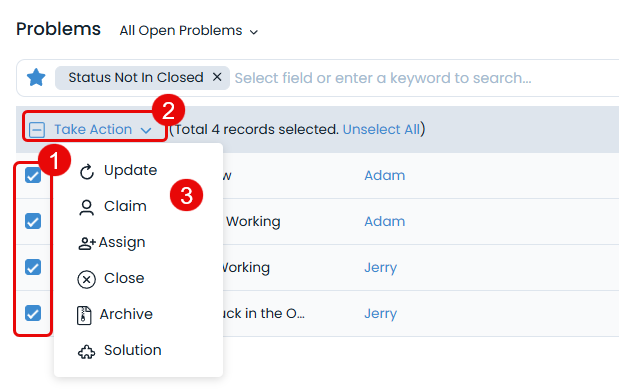 Bulk Operations in Problem
