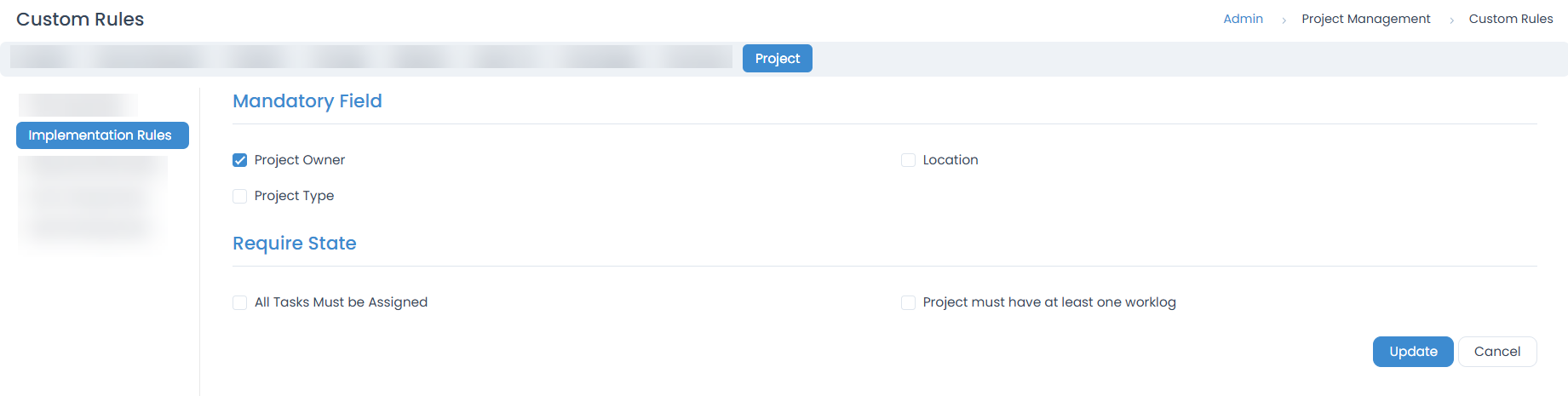 Rules to Implement a Project