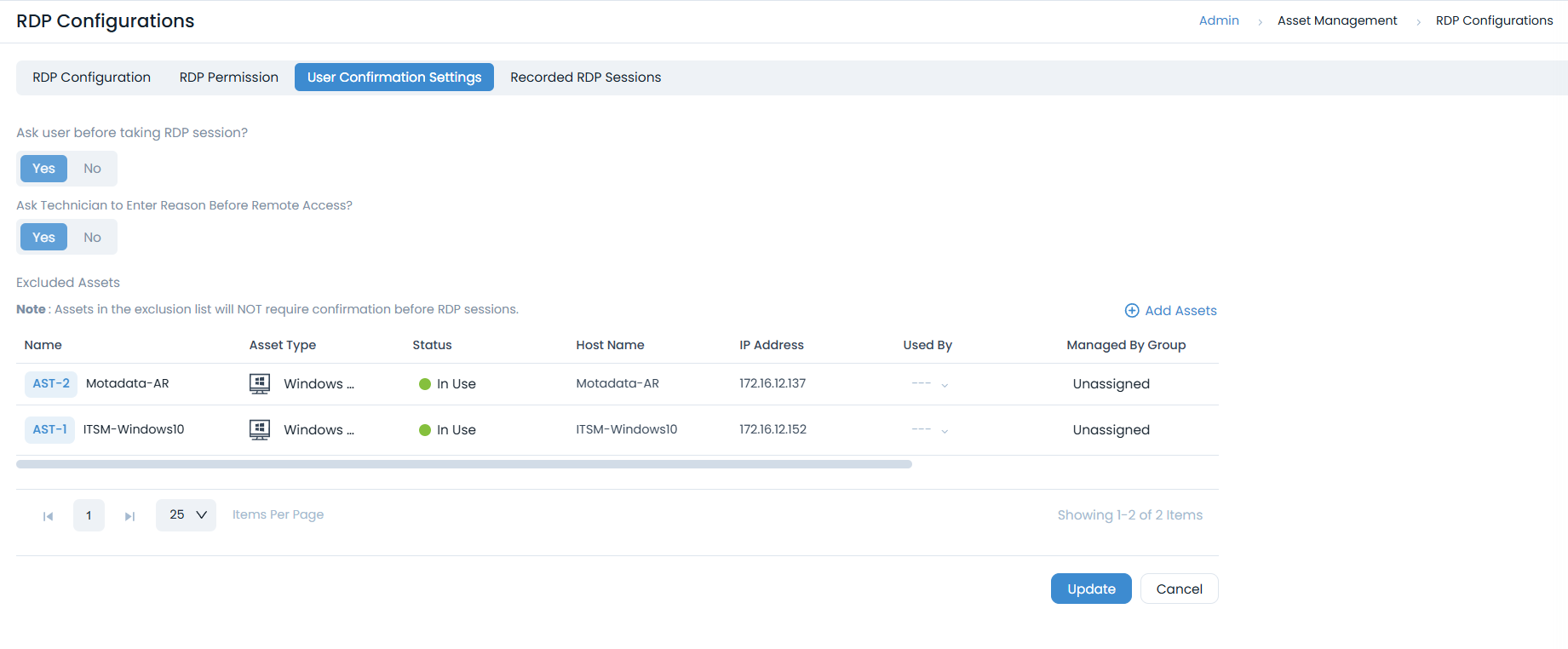 Recorded RDP Sessions