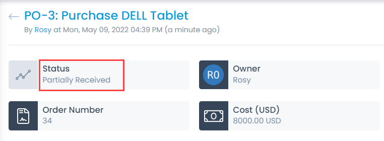 Status - Partially Received