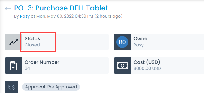 PO Status - Closed