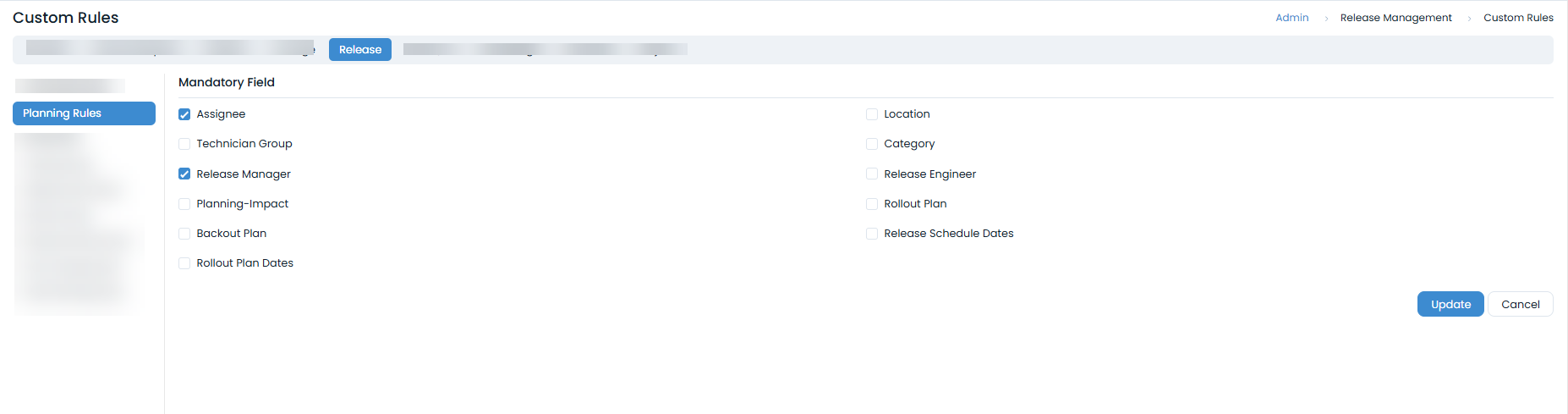 Rules to Plan a Release