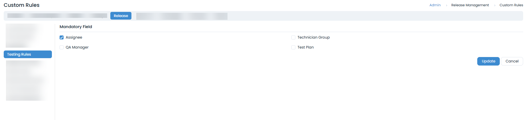 Rules to Test a Release