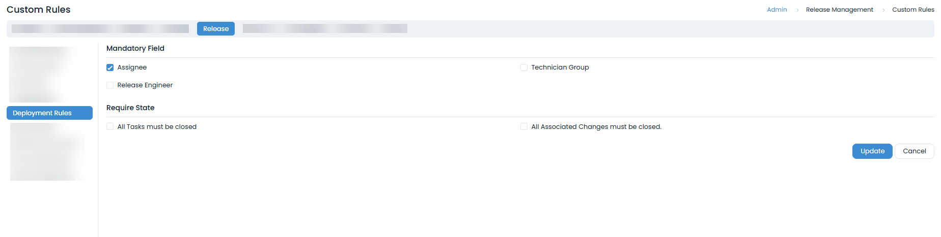 Rules to Deploy a Release
