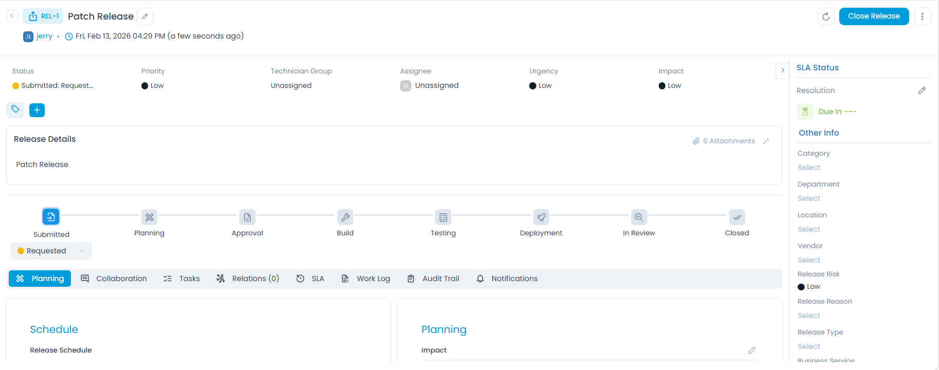 Release Details Page