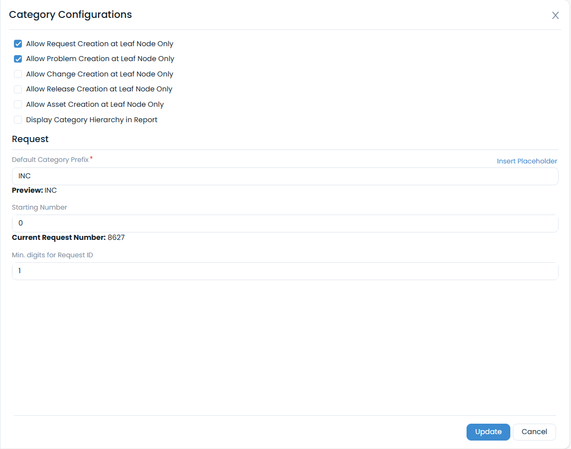 Category Configurations