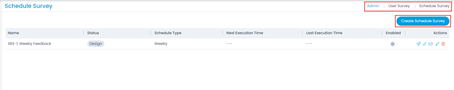 Create Schedule Survey