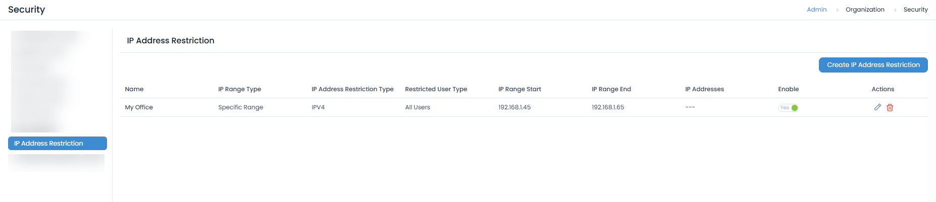 IP Address Restriction