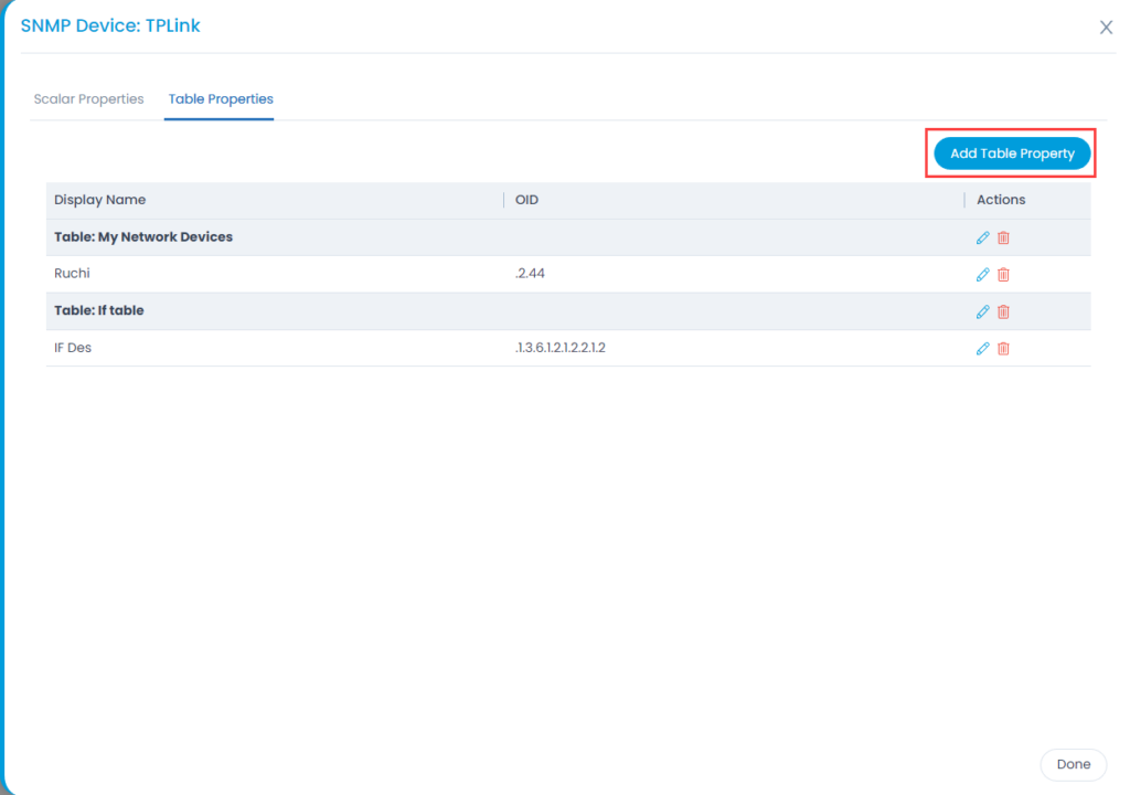Add Table Property Option