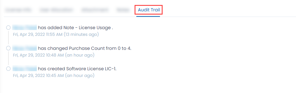 Audit Trail Tab