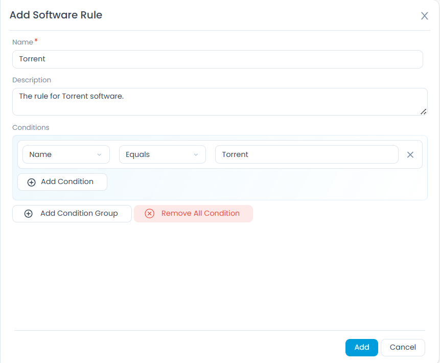 Add Prohibited Software Rule