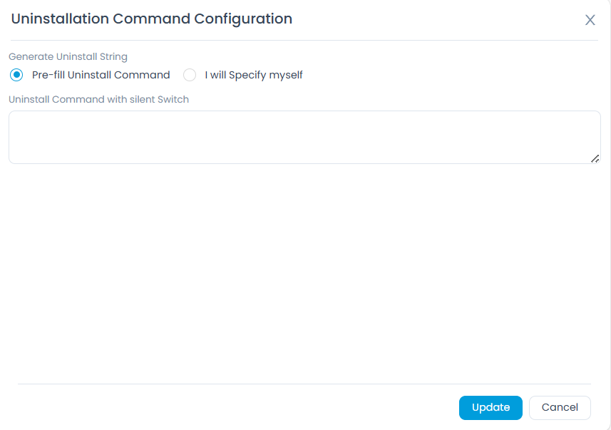 Uninstallation Command Configuration
