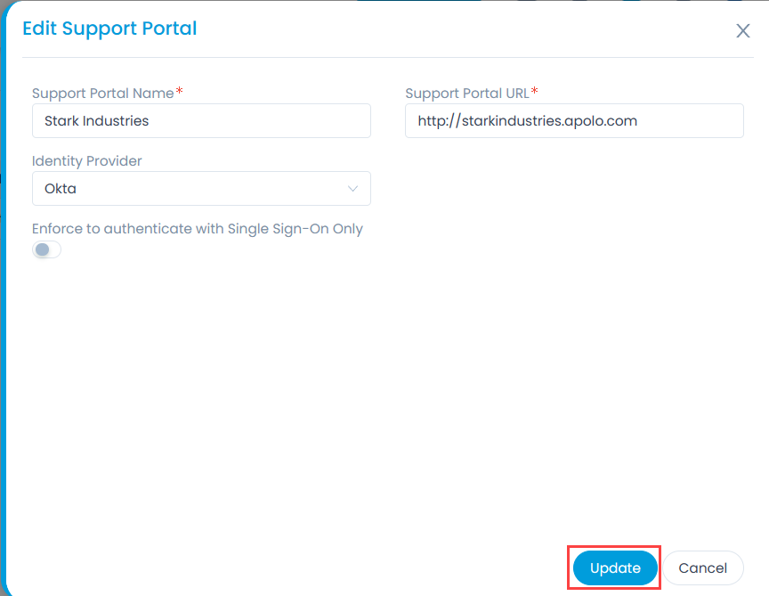 Edit Support Portal