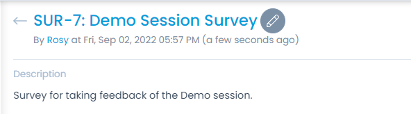 Survey Subject and Description