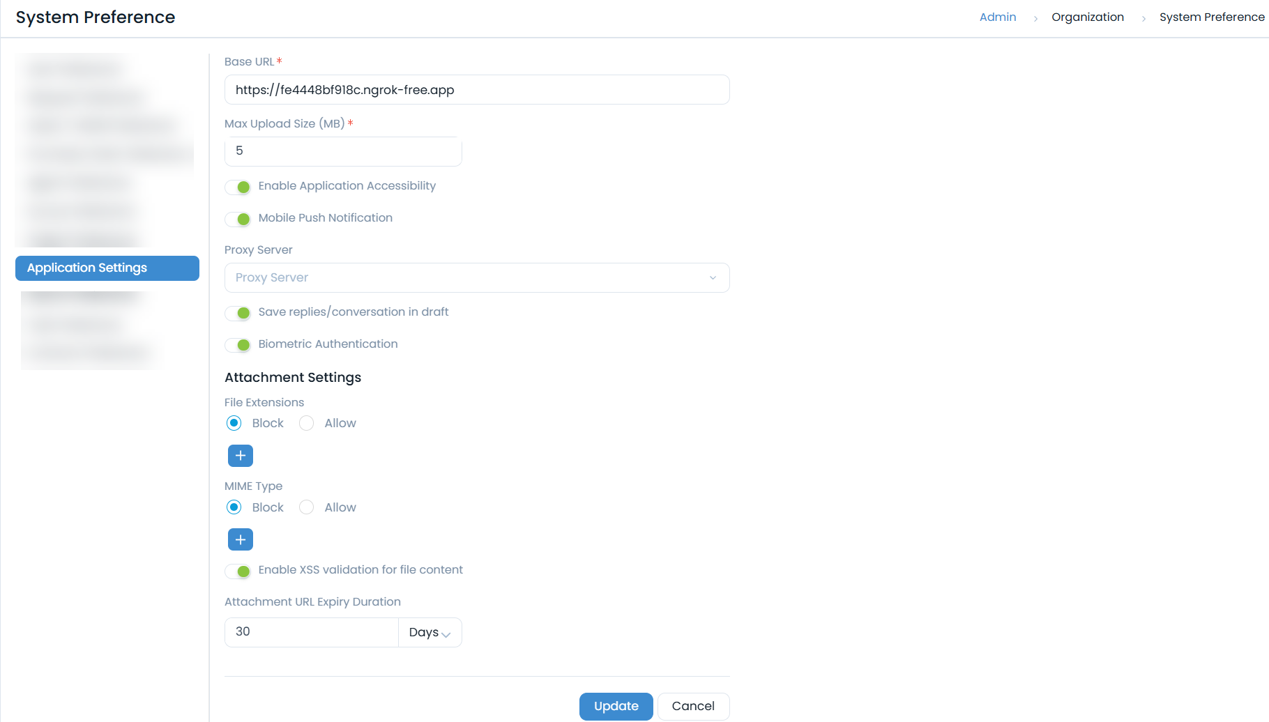 Application Settings