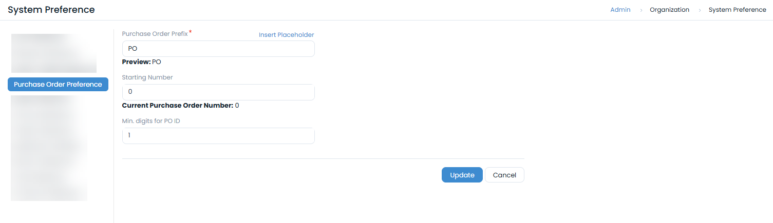 Purchase Order Preference