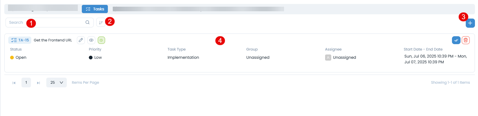 Tasks in the Release