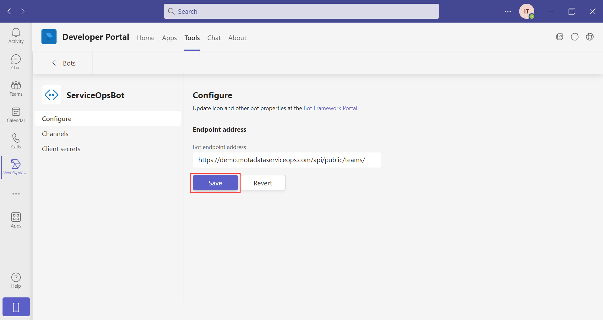Configure Endpoint Address