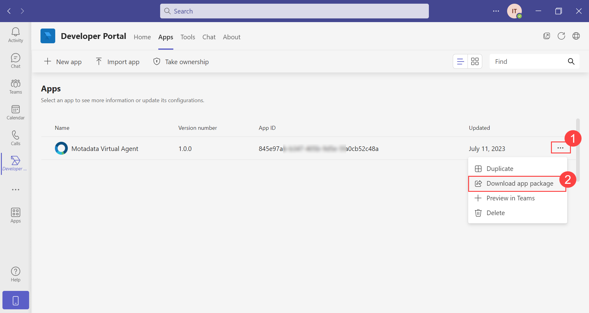 Download the app package