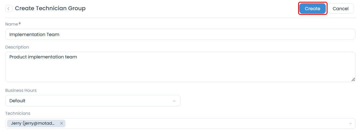 Creating a Technician Group