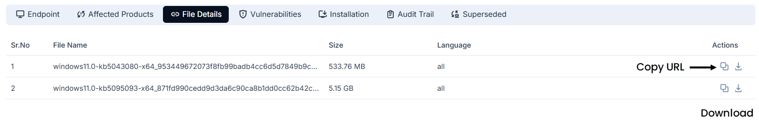 File Details tab showing file name, size of 850.58 MB, language, and action icons