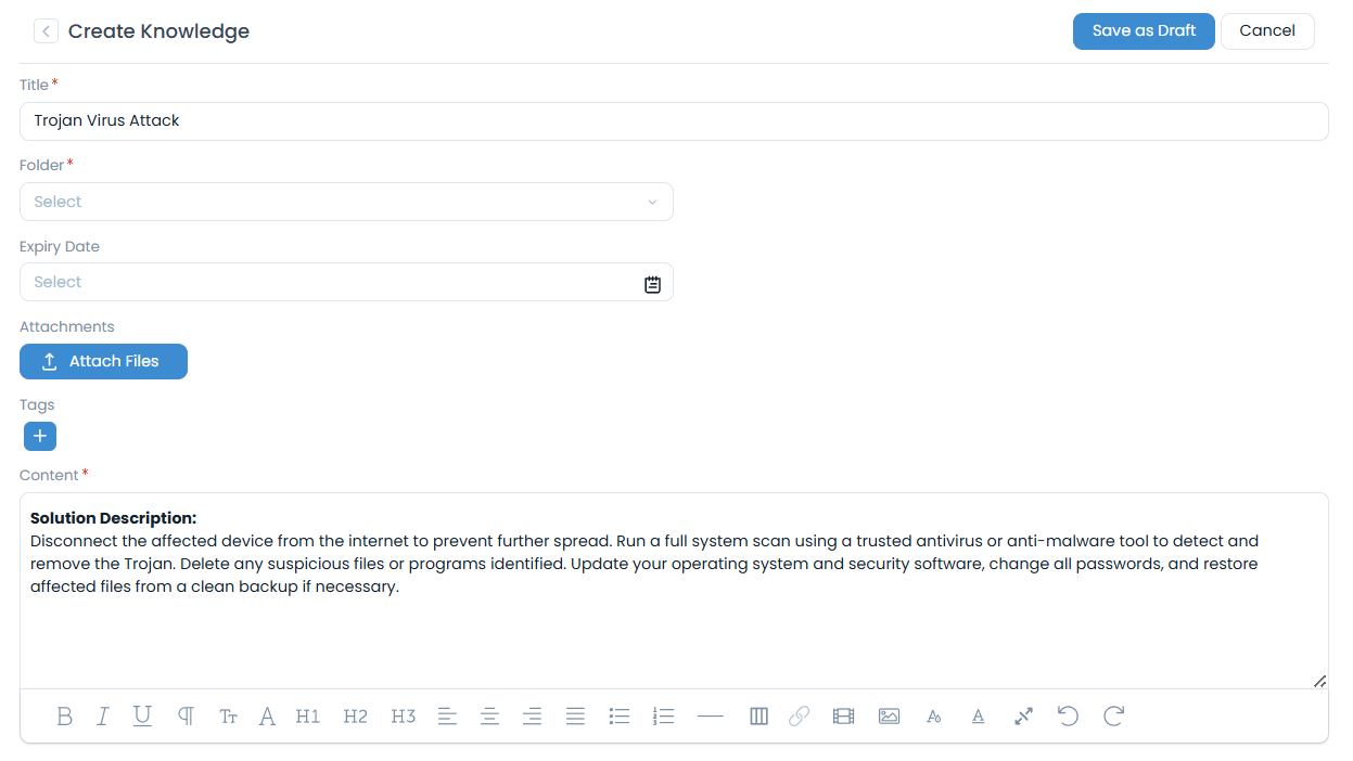 Save and Add to Knowledge